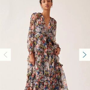 Anthropologie The Marais Printed Chiffon Maxi Dress